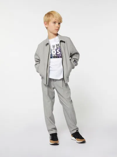Hugo Boss Boss Boys Suit Trousers In Grey