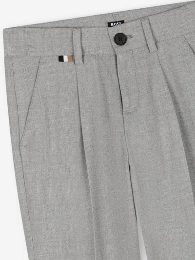 Hugo Boss Boss Boys Suit Trousers In Grey