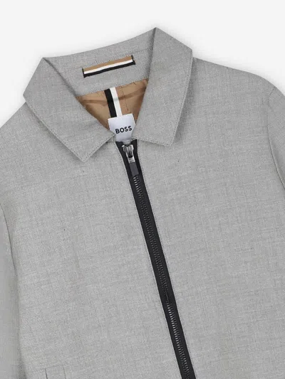 Hugo Boss Grey Jacket For Boy With Logo In Grey