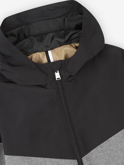 Hugo Boss Boss Boys Two-tone Windbreaker Black 10 Yrs In Black