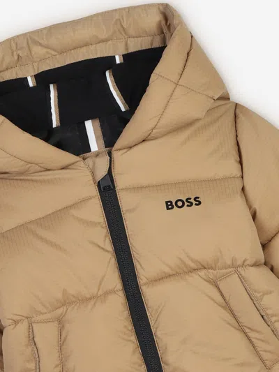 Hugo Boss Kids Boss Baby Boys Logo Puffer Jacket In Brown ModeSens