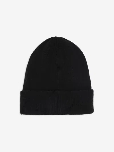 Hugo Boss Boss Boys Knitted Logo Beanie Hat In Black