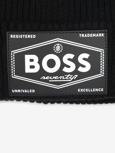 Hugo Boss Boss Boys Logo Beanie Hat In Black
