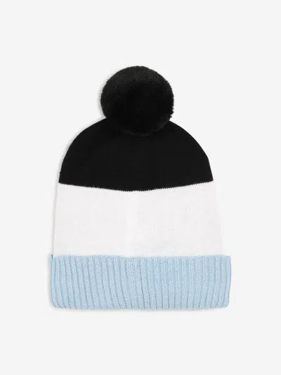 Hugo Boss Boss Boys Embroidered Logo Bobble Hat In Grey