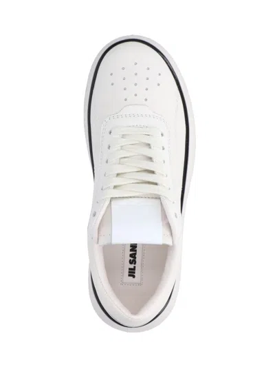 Jil Sander Everyday Leather Sneakers For Women In White