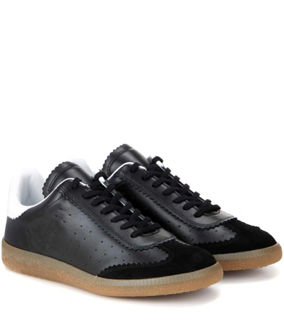 Shop Isabel Marant Étoile Bryce Leather Sneakers In Llack