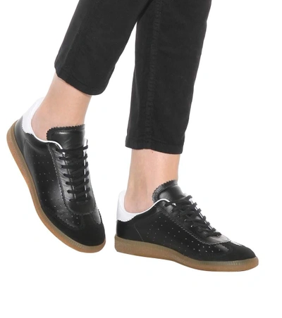 Shop Isabel Marant Étoile Bryce Leather Sneakers In Llack