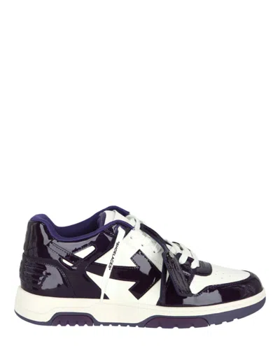 Off-white Out Of Office Patent Leather Sneakers In Purple