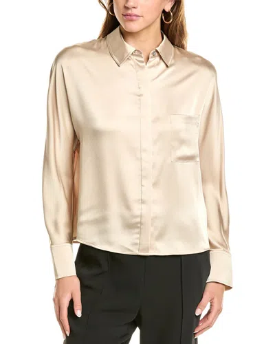 Shop Vince Satin Dolman Sleeve Blouse In Beige