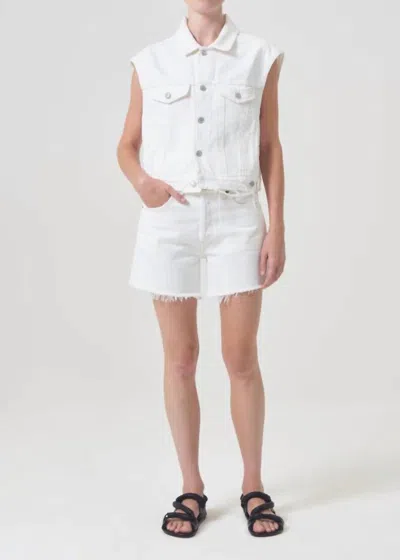AGOLDE PARKER LONG SHORTS IN PANNA COTTA 