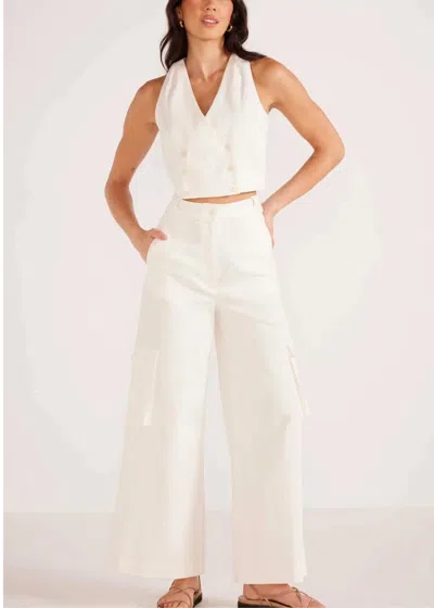 Minkpink Lottie Halter Neck Vest In White In White