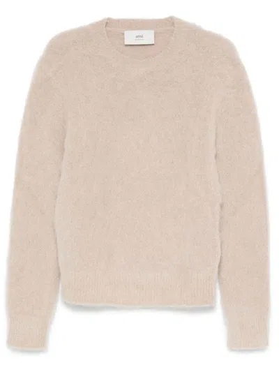 Shop Ami Alexandre Mattiussi Ami Paris Sweaters In Beige