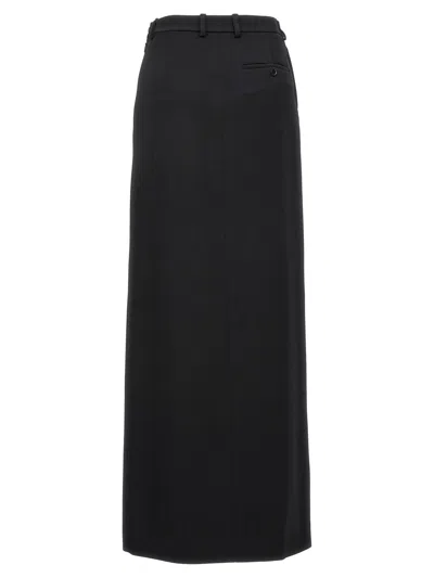 Balenciaga Side Slit Tailored Maxi Skirt In Black
