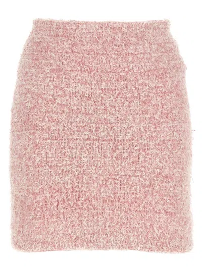 Balenciaga Pink Cotton Blend Tweed Mini Skirt In Pink