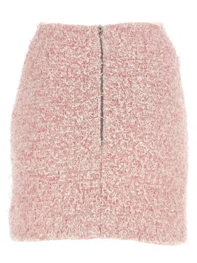 Balenciaga Pink Cotton Blend Tweed Mini Skirt In Pink