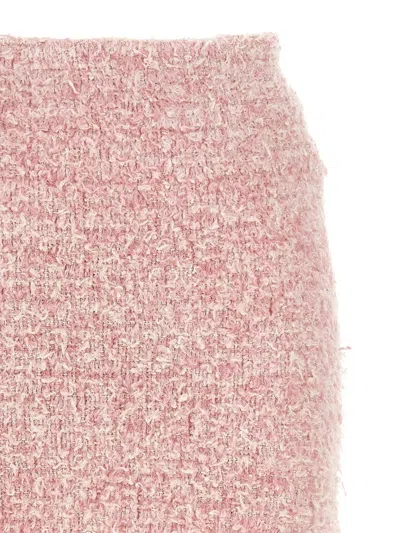 Balenciaga Pink Cotton Blend Tweed Mini Skirt In Pink