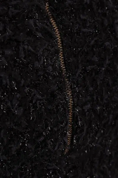 Balenciaga Tweed Midi Skirt In Black