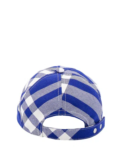Burberry Baseball Cap With Tartan Pattern Unisex In Blue