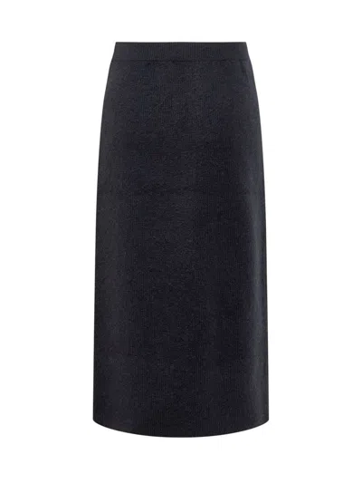Shop Fabiana Filippi Mohair And Virgin Wool Skirt In Blue
