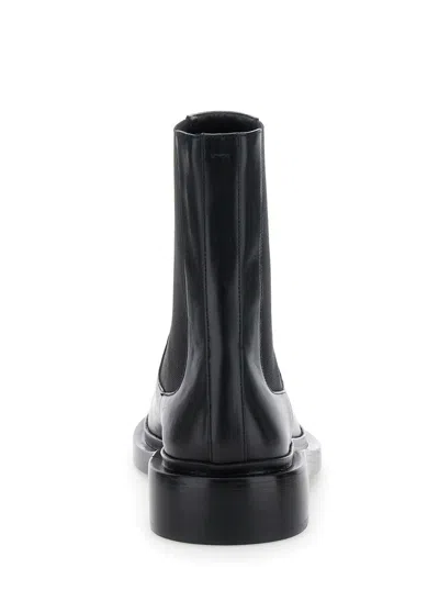 Jil Sander Black Boots With Elastic Side Pannels In Leather Woman In Black