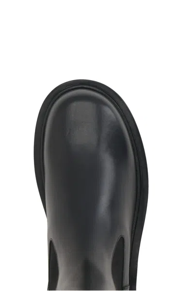 Jil Sander Black Boots With Elastic Side Pannels In Leather Woman In Black