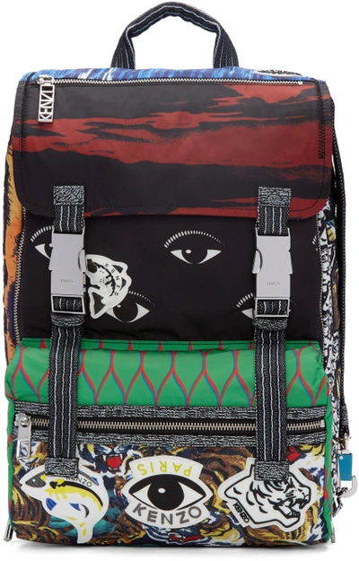 Shop Kenzo Multicolor Patterned Backpack