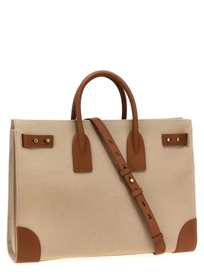 Saint Laurent Sac De Jour Large Handbag In Desert Dust/brick