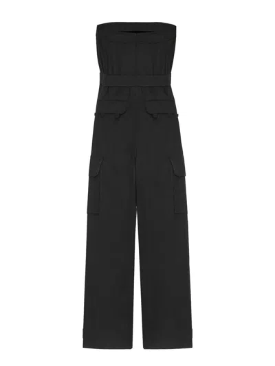 Saint Laurent Cassandre Bustier Jumpsuit In Black