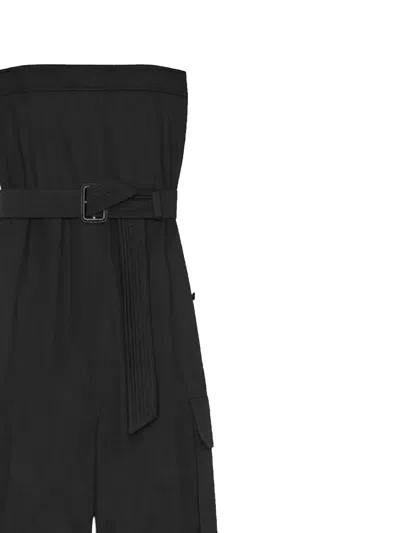 Saint Laurent Cassandre Bustier Jumpsuit In Black