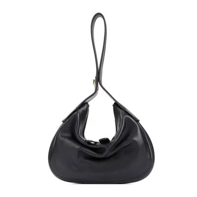 Valentino Black Leather Go-hobo Small Leather Bag In Black