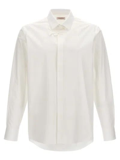 Valentino Poplin Cotton Shirt With Hidden Buttoning In White