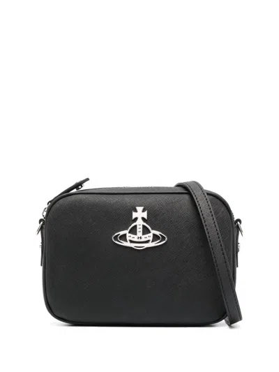 Vivienne Westwood Anna Crossbody Bag In Synthetic Leather In Black