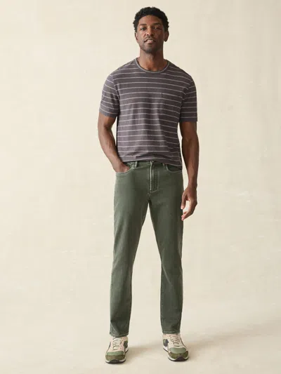 Faherty Stretch Terry 5-pocket Pants In Fall Olive