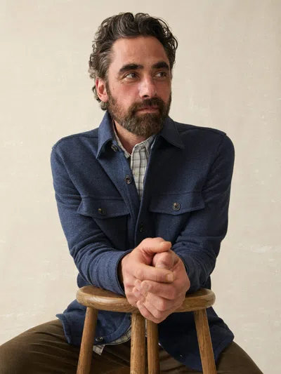 Faherty Inlet Knit Cpo In Navy Night Melange