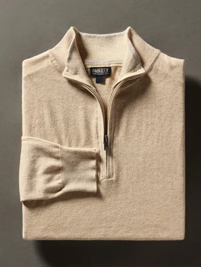 Faherty Movement&trade; Quarter Zip Sweater In Soft Dune Heather
