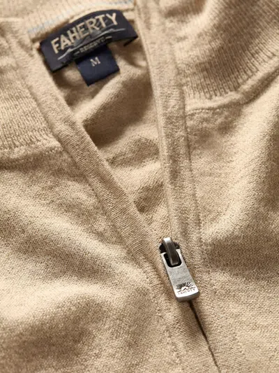 Faherty Movement&trade; Quarter Zip Sweater In Soft Dune Heather