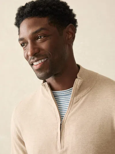 Faherty Movement&trade; Quarter Zip Sweater In Soft Dune Heather