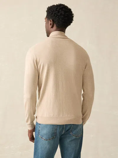 Faherty Movement&trade; Quarter Zip Sweater In Soft Dune Heather