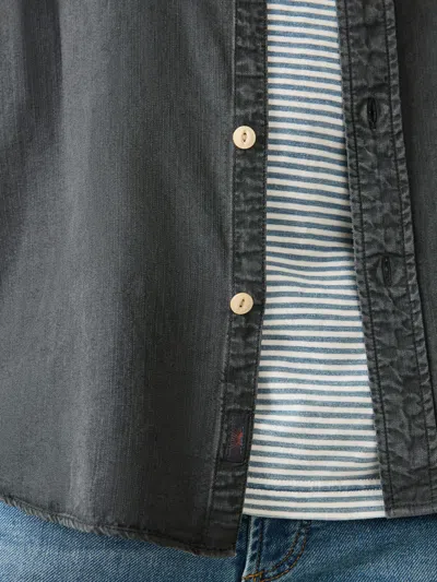 Faherty Tried & True Chambray Workshirt In Durango Black