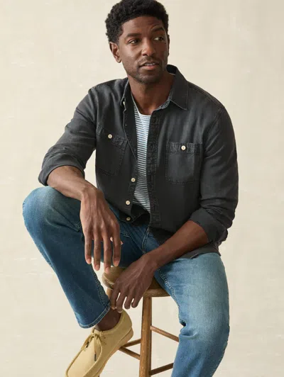 Faherty Tried & True Chambray Workshirt In Durango Black