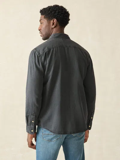 Faherty Tried & True Chambray Workshirt In Durango Black