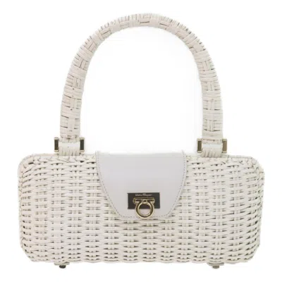 Pre-owned Ferragamo Wood Handbag () In White