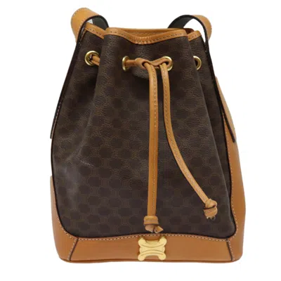 Pre-owned Celine Macadam Canvas Shoulder Bag () In Brown
