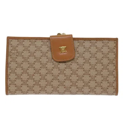 Pre-owned Celine Macadam Canvas Wallet () In Beige