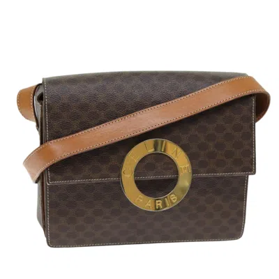 Pre-owned Celine Macadam Canvas Shoulder Bag () In Brown