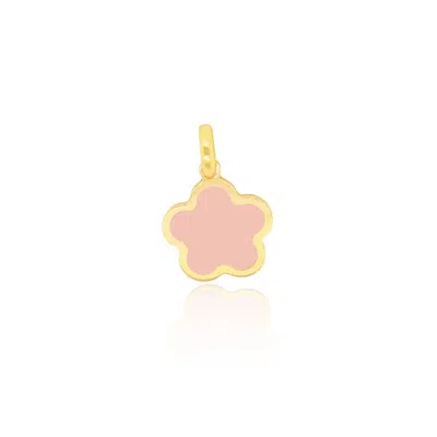 The Lovery Mini Pink Mother Of Pearl Flower Charm In Multi