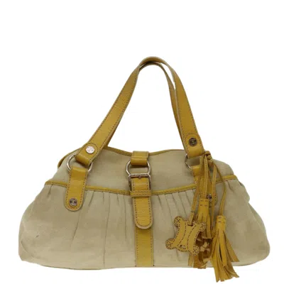 Pre-owned Celine Triomphe Canvas Handbag () In Yellow