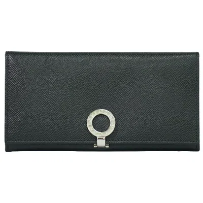 Pre-owned Bulgari Leather Wallet () In Black
