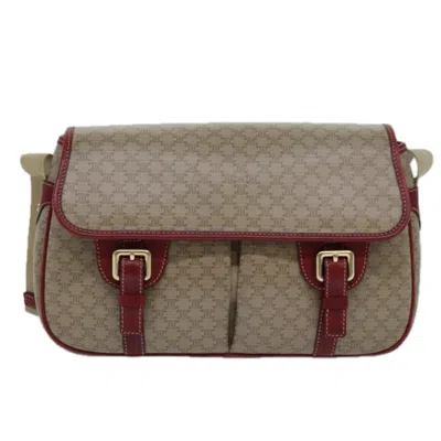 Pre-owned Celine Macadam Canvas Shoulder Bag () In Beige