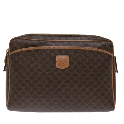 Pre-owned Celine Macadam Canvas Clutch Bag () In Brown